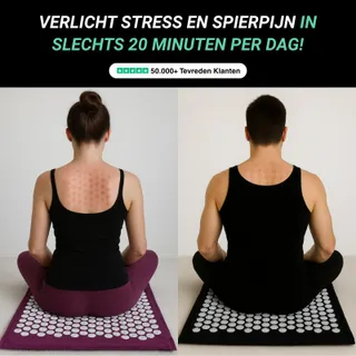 𝗔𝗰𝘂𝗽𝗿𝗲𝘀𝘀𝘂𝘂𝗿 𝗠𝗮𝘁 🧘‍♀️

Spanning in je rug, nek of schouders? Onze acupressuur mat stimuleert drukpunten over je hele lichaam en helpt bij het verminderen van stress, spierpijn en vermoeidheid. Slechts 