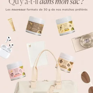 Nos matchas préférés… désormais en format 30 g 💚🍵
Matcha Chocolat 🍫, Vanille 💛, Fraise 🍓 et le nouveau Hojicha 🤎

Parfaits à emporter partout avec vous : vacances, escapades, journées bien remplies 🌴✈