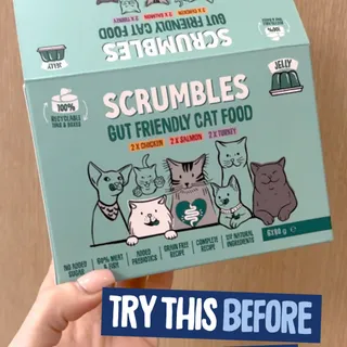 3 reasons you should try creating this puzzle for kitties! 👇 

We loved this enrichment puzzle for cats shared by @spendthedaywithmestacey, easily created with a empty Scrumbles box, a cardboard tube 