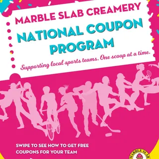 Calling all sports teams, clubs, and tournaments 📣🏒🏀⚽
We're excited to announce our National coupon Program! We are offering customized Marble Slab coupons to support your sports team or event!

Wheth