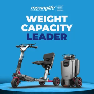 The ATTO Sport MAX supports up to 21.5st (136kg), accommodating larger users that other premium travel scooters cannot. 

✅Heavy-duty wheels feature enhanced shock absorption for smoother rides regard