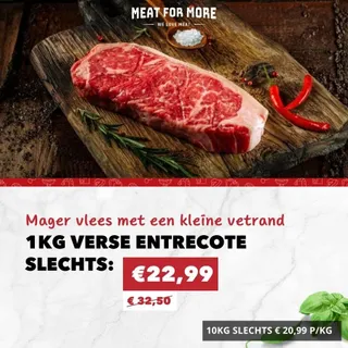 𝗪𝗘𝗘𝗞𝗔𝗔𝗡𝗕𝗜𝗘𝗗𝗜𝗡𝗚𝗘𝗡 - 𝗪𝗘𝗘𝗞 𝟭𝟭

Geniet van onze verse entrecote, heerlijk mals en vol van smaak, perfect om te bakken of te grillen. Ook hebben we kip drumsticks (naturel of gekruid), ideaal voor oven, ai