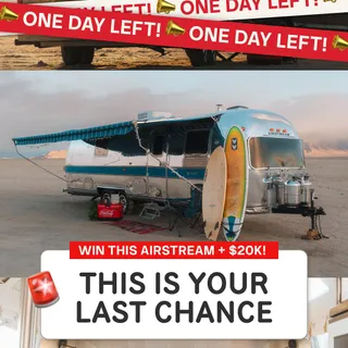 🚨 FINAL 24 HOURS 🚨

This is it… the last call.

In just hours, entries close on the full setup:
✨ 1977 Airstream ready to live in 🚐
🚛 Ford F-150 to take it anywhere
💰 + $20,000 cash to start fresh

On