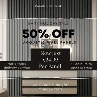 Bank Holiday Sale – Premium Acoustic Panels Now Just £24.99 🙌

The lowest price in the UK – without compromising on quality. Choose from 15 stunning colours to match any style.😍
Nationwide delivery av