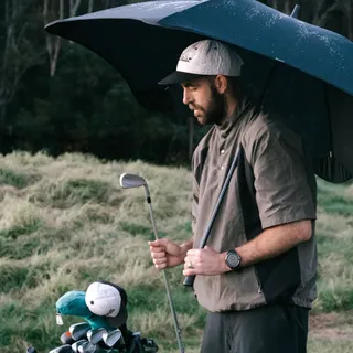 Grey skies on the course? Game on. 🏌️‍♂️⁠
⁠
The Sport umbrella is engineered for golfers who play whatever the weather.⁠
⁠
With generous coverage and wind-ready performance - Sport is made for long da