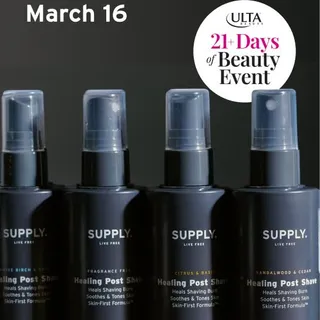Mark your calendars for the Day of Steal during Ulta’s 21 days of Beauty happening from March 5 to 27. Prepare to sharpen your shaving routine with Supply on 3/16. Your best shave is waiting for you a