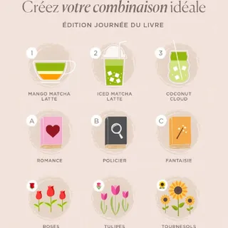 La meilleure façon de célébrer la Journée du Livre, c’est avec des fleurs, un matcha et un bon livre 🍵🌹📖🌻 Quelle combinaison choisissez-vous ? 👇🏻

#journeedulivre #planparfait #booktoker #romantasy #m