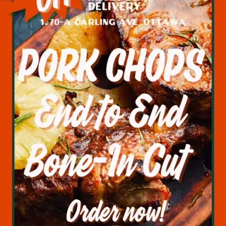 Our Spring Sale just got even bigger with a NEW OFFER! Now enjoy 50% OFF new full of favour Bone-In Pork Chops end to end cut! 

Save BIG! Order now! www.Farm2Forkdelivery.ca 
Available in our #farm2f