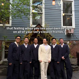 When ur bridesmaids r wearing your designs >>> guys our boss @dae.slim got married 🥹 & of course his wedding party all wore the hanbok suit 🥹 & his suit was a surprise, specially made by our longtime 