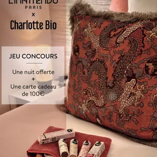 ✨ CONCOURS Hôtel L’Inattendu X Charlotte Bio ✨

En ce dimanche de février, @hotelinattendu et @charlottebio ont décidé de s’associer pour vous gâter ! 🫶

Tentez de remporter : 
✨ Une nuit pour 2 perso