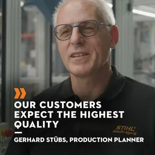 In terms of application, charging and longevity - highest quality is not only expected by our customers, but also our own demand. Production Planner Gerhard Stübs keeps on pushing the further developm