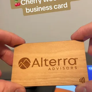 Have you ever seen a business card made out of wood? Check out this real cherry wood NFC business card, fully customizable with your logo laser burned into the wood. Only from #taptag. #NFC #business 