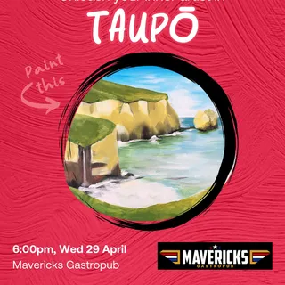 Taupō, it's art time! Join us on Wednesday 29 April for a creative night out where we'll paint Dunedin's Tunnel beach, and learn simple landscape painting tricks.

Our artists make our events super ea