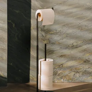 MALAGA – a compact toilet roll stand with extra rolls within easy reach. 
#toiletroll #modernbathroom #minimalismbathroom #modernbathroomideas #moderndesign #modernhome
