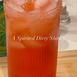 She’s dirty, she’s delicious, she’s hangover-free 

Recipe:
Sugar Rim
Sugar or fine sprinkles 
Honey 
Grab your fave glass. 
Swirl rim in honey.
Dip rim in sugar or sprinkles + set aside. 

Dirty Shir