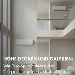 Räumlichkeiten mit doppelter Deckenhöhe, offene Galerien und architektonische Treppenhäuser repräsentieren höchste räumliche Großzügigkeit, stellen die Thermodynamik jedoch vor fundamentale Herausford