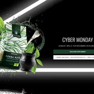 💻 Cyber Monday chez La Bombilla ⚡

Le 1er décembre seulement, profite de jusqu’à –40% sur une sélection de matés et d’accessoires : bombilla, calebasse, thermos, infuseur… tout ce qu’il faut pour savo
