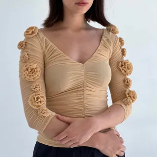 A close up of the Rose Top - Vanilla