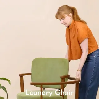 🪑 For clothes that aren’t dirty, but also not clean enough, the Laundry Chair by @simonegiertz gives them a place to live with a built-in rotating rail to reduce clutter. ✨ 

Now available exclusively