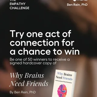 ⏳ Last chance! Only a few days left to enter our Empathy Challenge giveaway

Together, @dr.benrein and @mendi.io have partnered for the Empathy Challenge, an invitation to try one intentional act of c