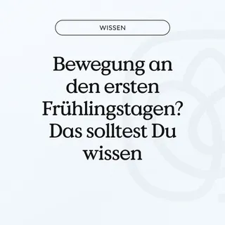 ⬇️ Bewegung im Frühling? Darauf solltest Du achten ⬇️

Die letzten Tage haben sich an vielen Orten (fast) schon frühlingshaft angefühlt. 
Was das für Dich und Deine Bewegung bedeutet, liest Du im heut