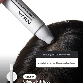 Q: Struggling with weak hair roots, hair thinning, or scalp dullness?
A: Ultimate Hair Root Nutrition Roll-On Serum 🌀