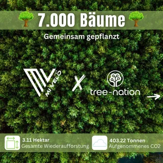Mit großer Freude teilen wir euch mit, dass wir gemeinsam einen wichtigen Meilenstein erreicht haben! 🌳🌱 

Dank eurer Unterstützung konnten wir bereits 7000 Bäume pflanzen und somit einen wertvollen B