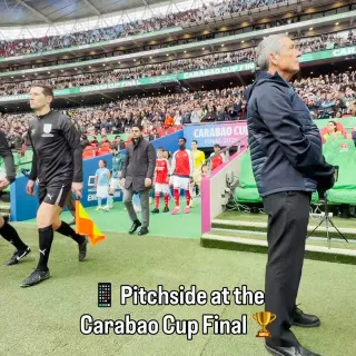 POV: Filming the #CarabaoCupFinal from pitchside 📱🏆 #CarabaoCup