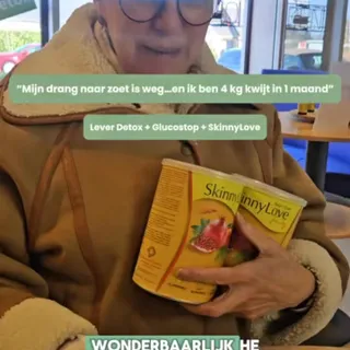 “Mijn drang naar zoet is weg…en ik ben 4kg kwijt in 1 maand.”

Deze klant combineerde SkinnyLove Glucostop + Lever Detox met de SkinnyLove kuren en merkte snel verschil in haar dagelijkse routine.

✔ 