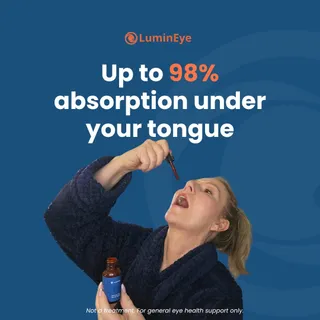 Up to 98% Absorption Under Your Tongue

💧 Tiny drops, big impact. Lumineye may be absorbed up to 98% more efficiently than capsules, delivering support exactly where it’s needed.

#SublingualSupport #