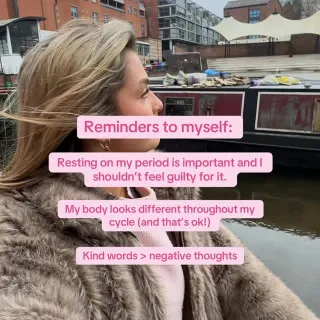 repeat after us: i will not feel guilty for resting on my period 💜