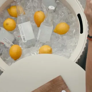 ✨ The Instant Party Icon: The Demi Chill Side Table
The table that keeps drinks chilled and right beside you, thanks to a discreet sliding top and built-in ice bucket.

No bulky cooler.
No stepping aw