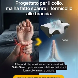 Ti svegli con mani addormentate o formicolio alle braccia? Durante il sonno, una posizione inclinata del collo può aumentare la pressione sui nervi cervicali. Mantenere la testa in posizione neutra ai