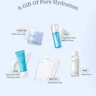 Discover our core lineups.
We focus on the essence of ingredients to address your skin's diverse needs.

1. Moisture Line
Layering pure hydration with Hyaluronic Acid & Bifida.

2. PDRN Collagen Line
