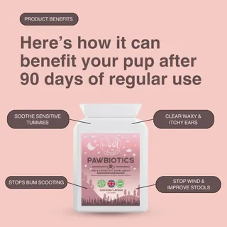 Give your pup the gut support they deserve 💖

Here’s what 90 days of PAWBIOTICS can do:

✅ Soothe sensitive tummies
✅ Clear waxy, itchy ears
✅ Stop bum scooting
✅ Improve stools & reduce wind

🐾 Vet-f