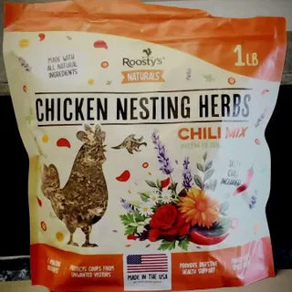 We had the opportunity to try Roosty's Naturals Chicken Nesting Herbs. With 12 natural ingredients (rose petals, lavender, parsley, chamomile, sage, calendula, peppermint, oregano, spearmint, garlic, 