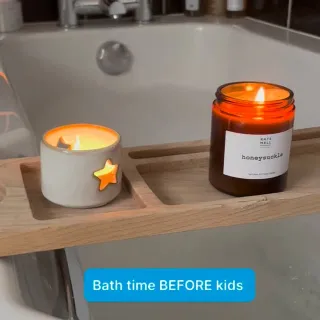 Remember when baths were relaxing? Now it’s bath toy traffic control and splash zone survival 🌊 Parents can you relate?!