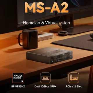 Small Form. Serious Power. ⚡

The MINISFORUM MS-A2 unleashes the power of AMD Ryzen™ 9 9955HX (Zen 5) inside a precision-built 1.78L mini server — engineered for homelabs, virtualization, and demandin