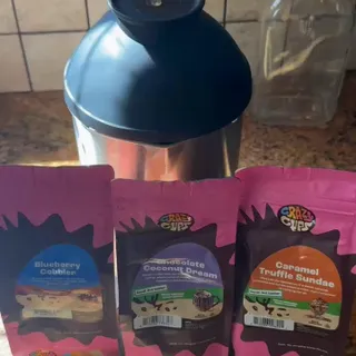 Almond Cow 🤝 Crazy Cups
Unique milk meets unique coffee

Breakfast: blueberry cobbler coffee paired with blueberry almond milk enhanced with creatine, fiber, and spirulina. 

Mid Day: iced chocolate c