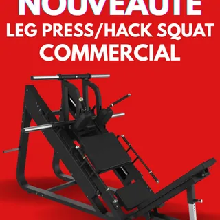Puissance et polyvalence réunies 💪 Découvrez notre machine Leg Press / Hack Squat 2 en 1 de grade commercial. Conçue en acier robuste, compacte et sécuritaire, elle est parfaite pour développer vos ja