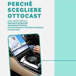 Trasforma il tuo modo di guidare. 🚗
Con Ottocast il tuo CarPlay o Android Auto diventa wireless in pochi secondi.
Niente cavi, connessione automatica e tutte le tue app sempre pronte quando sali in ma