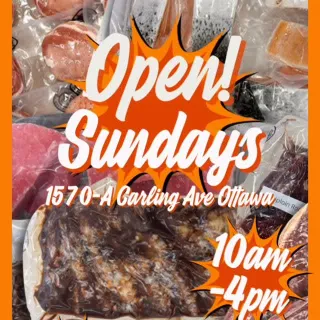 We are Open 10-4! 
Come by our Market 📍1570-A Carling Ave, YES on Sundays too!🗓️🥩🥩🥩

#bestcanadianmeat 
#farm2forkmarket