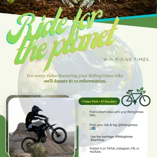 Ride for the planet 🌍
One bike. One tree 🌱
Free bundle 🎁
Ends April 30
Your ride = real impact 🌿
Tag your #greenmile #earthday #gogreen #ridingtimes