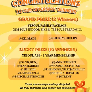 YESOUL GIVEAWAY WINNERS! 🎉

We’re excited to share that our giveaway has officially come to an end! 🏆

Our lucky winners will be contacted directly by our official account to claim their prizes. Pleas