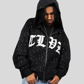 Rhinestone Zip-Up. Available now.