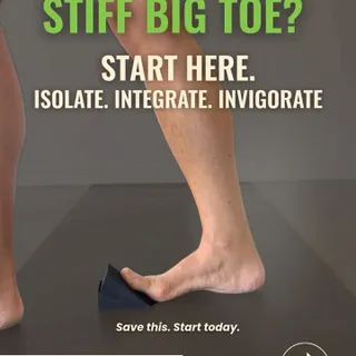 “Stiff” big toe? Start here 👆

Most people either ignore it or jump straight to stretching. Neither gets you very far.

The 1st MTP needs to isolate before it can integrate. It needs to integrate befo