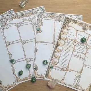 We made more aesthetic character sheets for those of us who are a little extra #dnd #dnd5e #dndcharactersheet #dndart