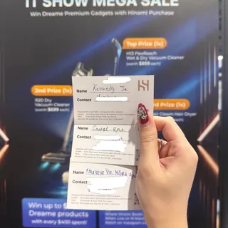 3 lucky winners just hit HINOMI JACKPOT!  

Huge congratulations to our lucky winners who are taking home premium Dreame gadgets with their new Hinomi setup! 

✨ Kennedy Joe – Dreame H13 FlexReach 
✨ 