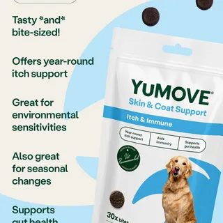 Environmental and seasonal changes can wreak havoc with our dogs’ skin (just like they can with ours!)

So, we’ve packed all sorts of skin-supporting ingredients into YuMOVE Skin & Coat Care Itch & Im