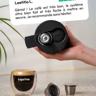 Le combo gagnant selon VOUS 🏆

Passer aux capsules réutilisables Caps'Me c'est souvent :
1️⃣ Fini l'ennui : on goûte enfin tous les cafés qu'on veut selon ses envies et son budget.
2️⃣ Fini la culpabi